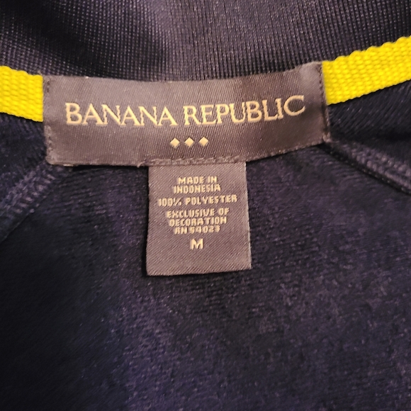 (1278) Banana Republic Men's Warm Up Jacket, Size: Medium Color: Black - Picture 6 of 13